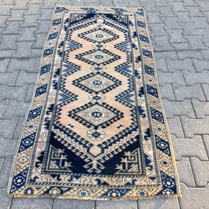 Carpet Rug, Unique Rare Rug,Blue Kilim Rug, Blue Carpet, Modern Area Rug, Tapis Kilim, Teppich, Area Rug,Small Decorative Rug 35” X 74” inch