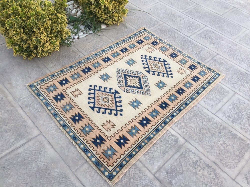 Vintage Distressed Beautiful Carpet Rug, Handmade Turkish