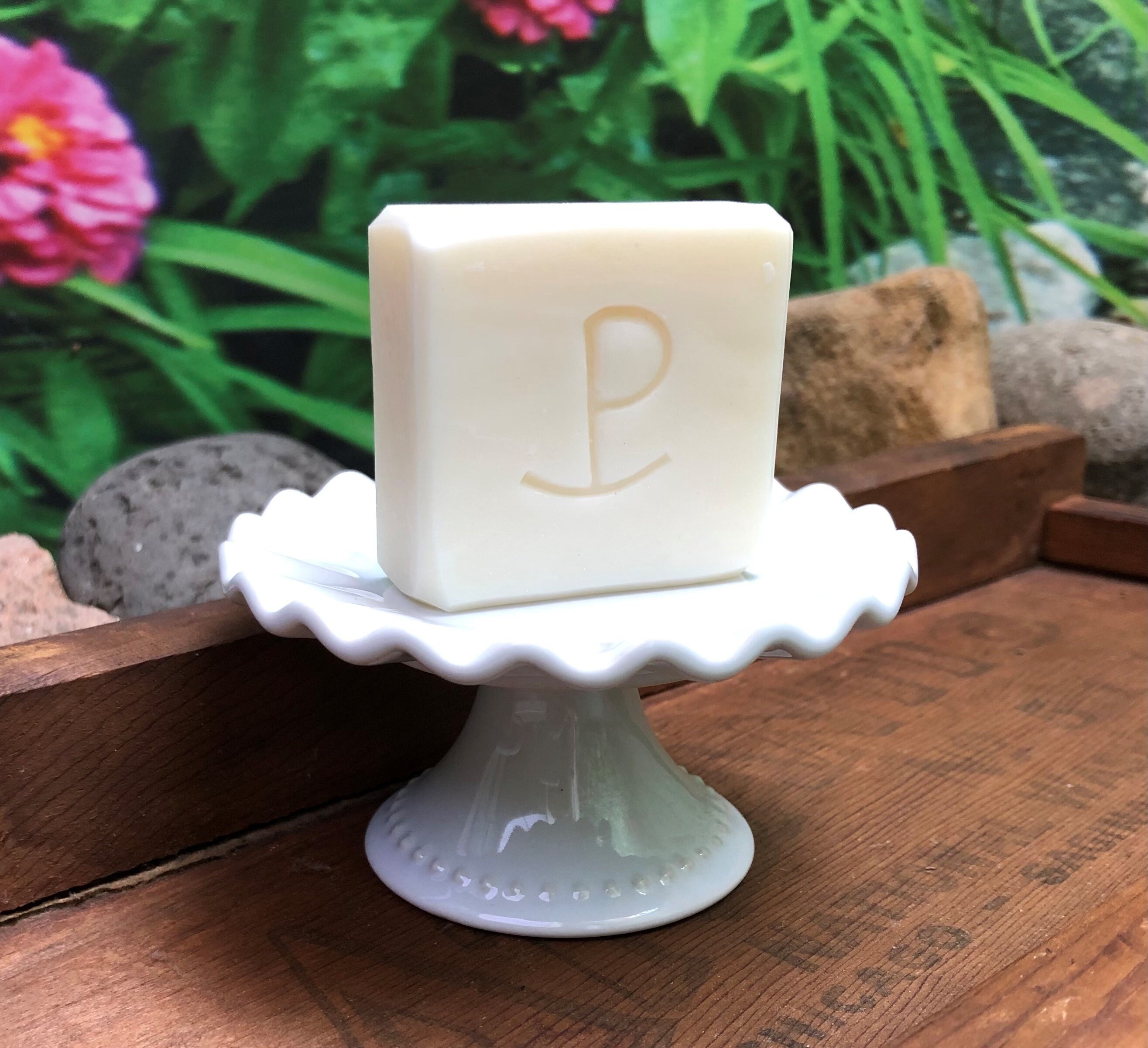 Vintage White Pedestal Soap Dish with Silk Soap / Cold Process Etsy