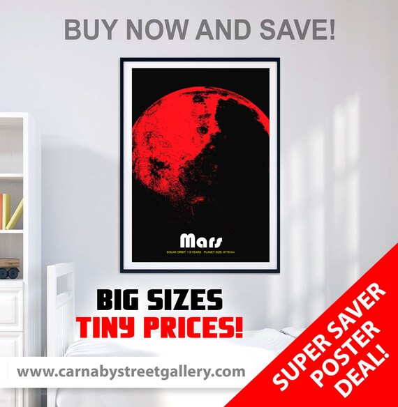 MARS NASA TRAVEL METAL TIN SIGN POSTER WALL PLAQUE
