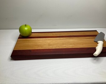 Birch Bloodwood Charcuterie Board | Striped Hardwood Serving Board | Handmade Kitchen Gift