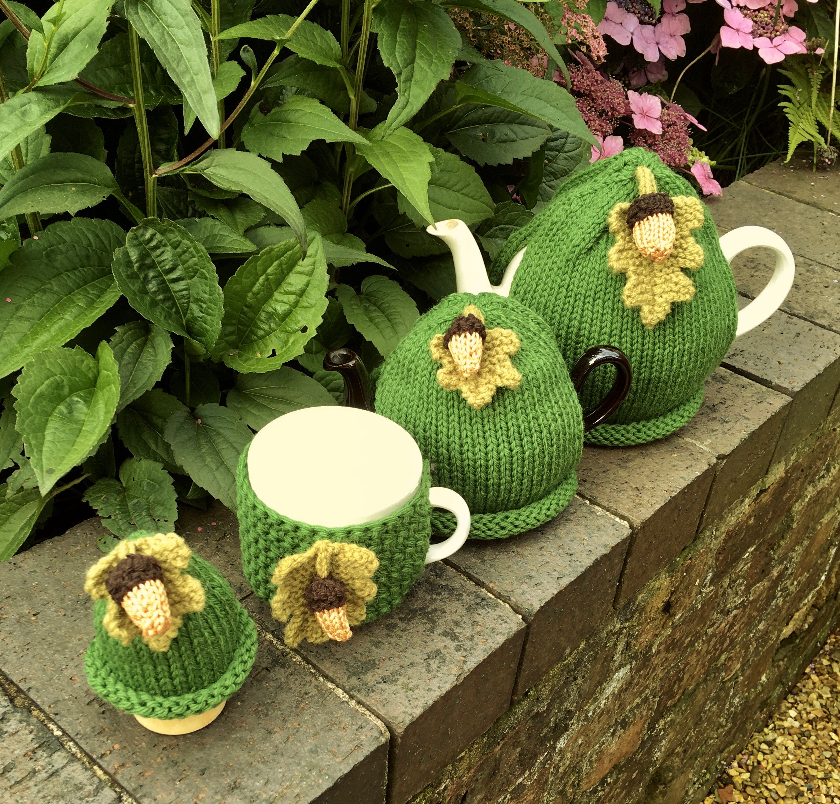 Knitted Acorn Tea Cosy Autumn Fall Oak Leaf Teapot Cozy Etsy UK