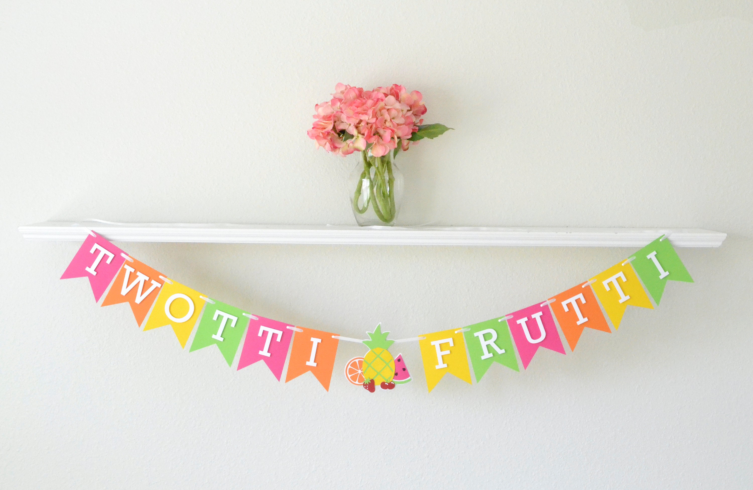 Printable Two-tti Frutti Backdrop. Custom Tutti-frutti Birthday Banner.  Tutti-frutti Digital Background. Frutti 2nd Birthday Party Decor 