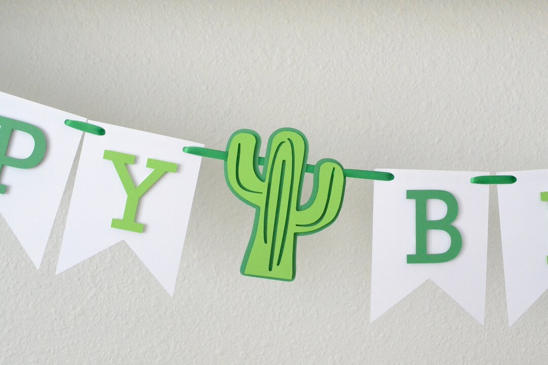Cactus Birthday Decorations Fiesta Birthday Banner Cactus - Etsy