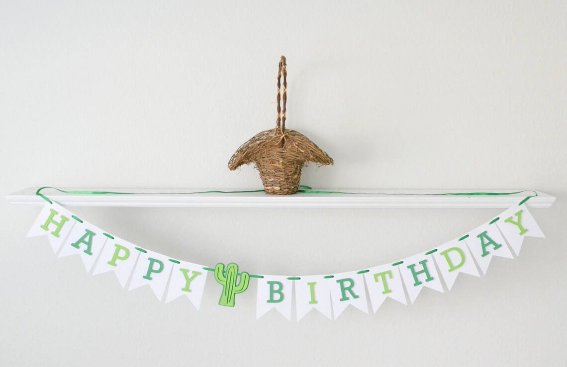 Cactus Birthday Decorations Fiesta Birthday Banner Cactus - Etsy