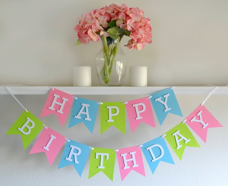 First Birthday Banner Girl Birthday Party Banner Girl Etsy