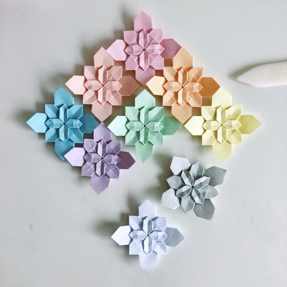 Paper Flower Wall Art Origami Flower Wall Art Paper Flower Etsy