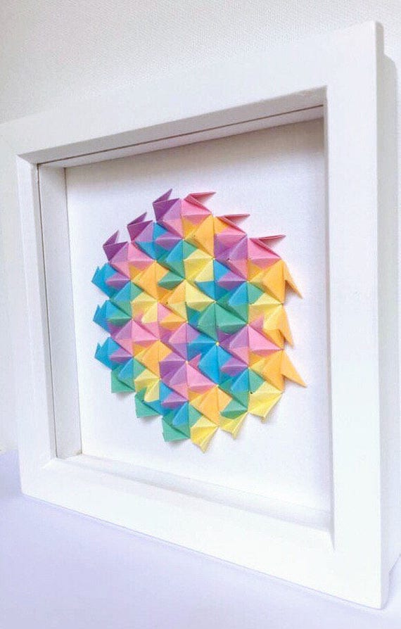Colourful Origami Wall Art Modular Origami Art 3D Origami | Etsy