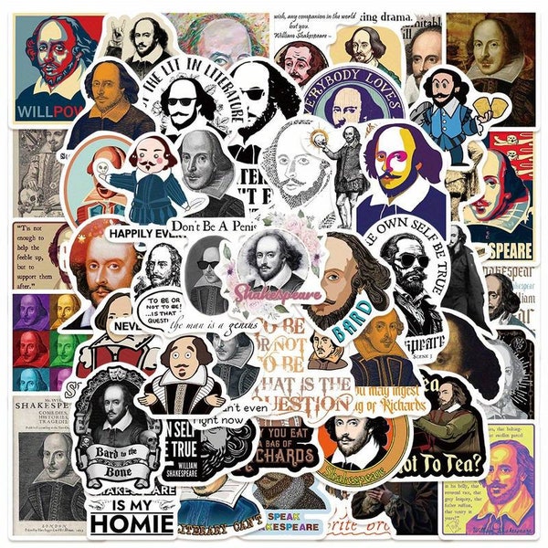 Funny Shakespeare Stickers, Literary Stickers, Bookish Gifts, William Shakespeare
