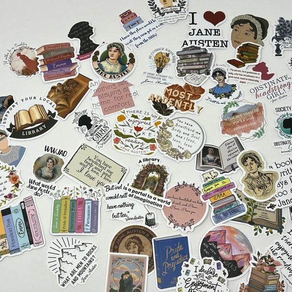 Stickers Jane Austen, Stickers Kindle Book Reader, Stickers littéraires, Cadeaux livresques, Cadeaux Jane Austen