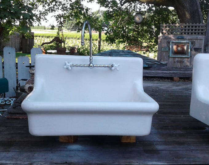 Antique Farm Sink With Original Porcelain Legs Earthenware Granite Ford