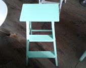 Vintage Wooden Step Stool Ladder Painted That Wonderful 40 39 s Green. Makes a Great Display Piece.