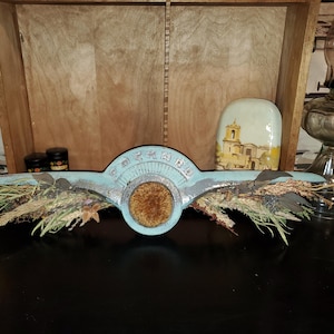 Antique Packard Hood Ornament Made Into Ornamental Decor With Vintage Dried Flowers. One of A Kind Art