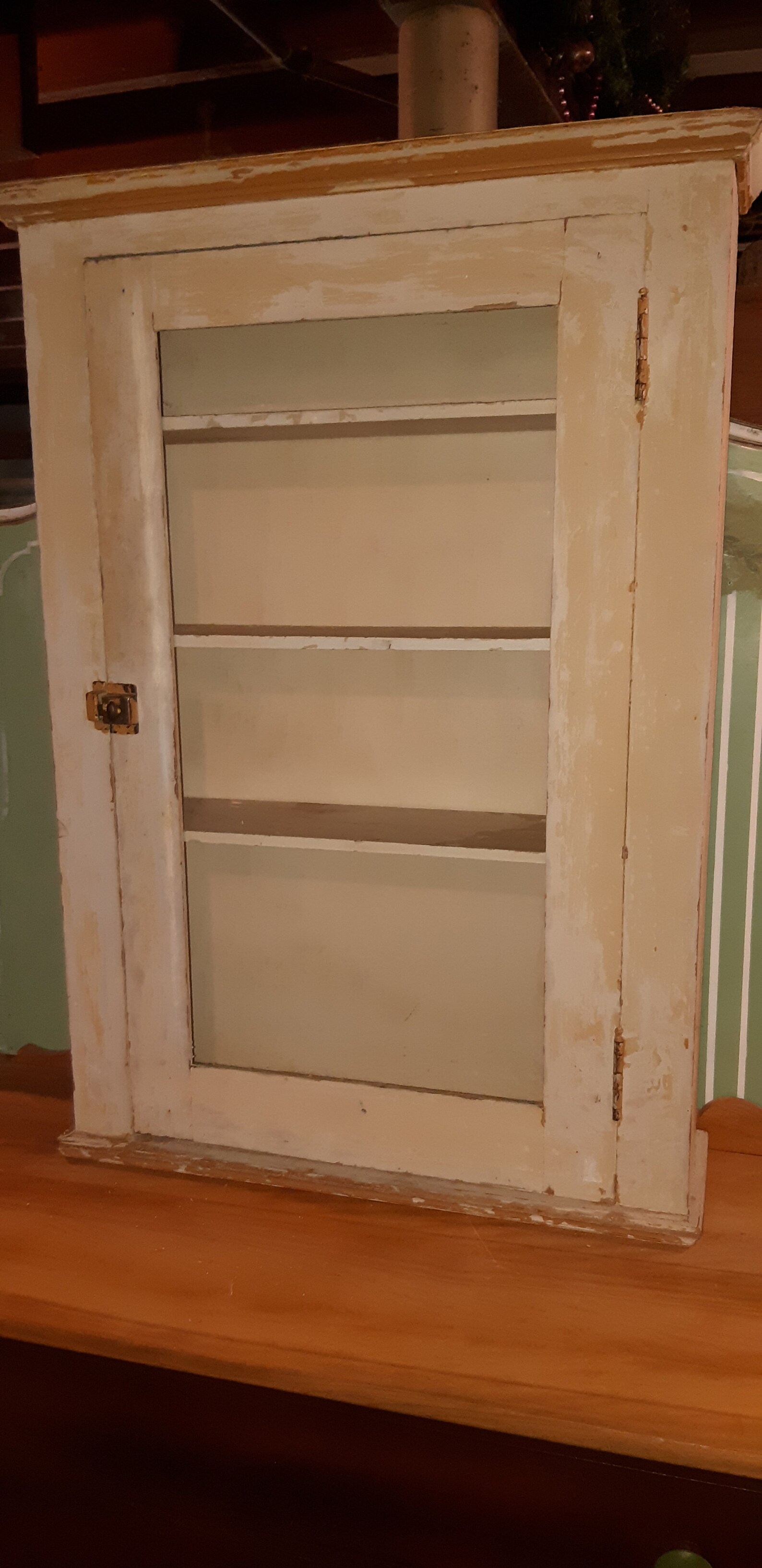 Antique Huge Wooden Medicine Glass Door 4 Shelves Etsy