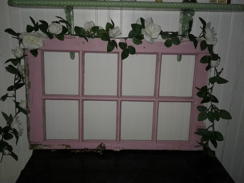 Antique Vintage Barn Wooden Window Old Chippy Paint #1 of Pair.