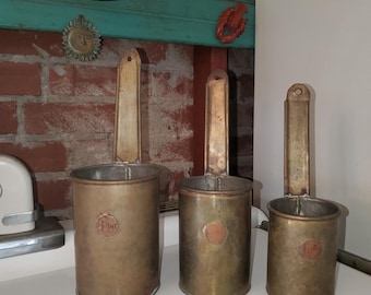 Antique Brass and/or Copper Measuring Jugs