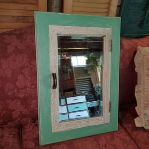 Antique Farm House Medicine Cabinet Was Insert But Gorgeous As An Insert Hung On Wall As Is. Amazing Wavy Glass Mirror.