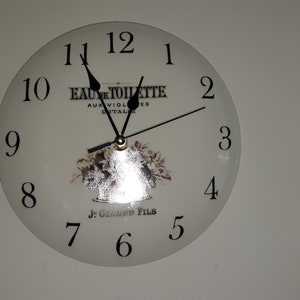Vintage Round Wall Clock With French Motif 10&quot; Diameter Either Made of Porcelain or Ceramic