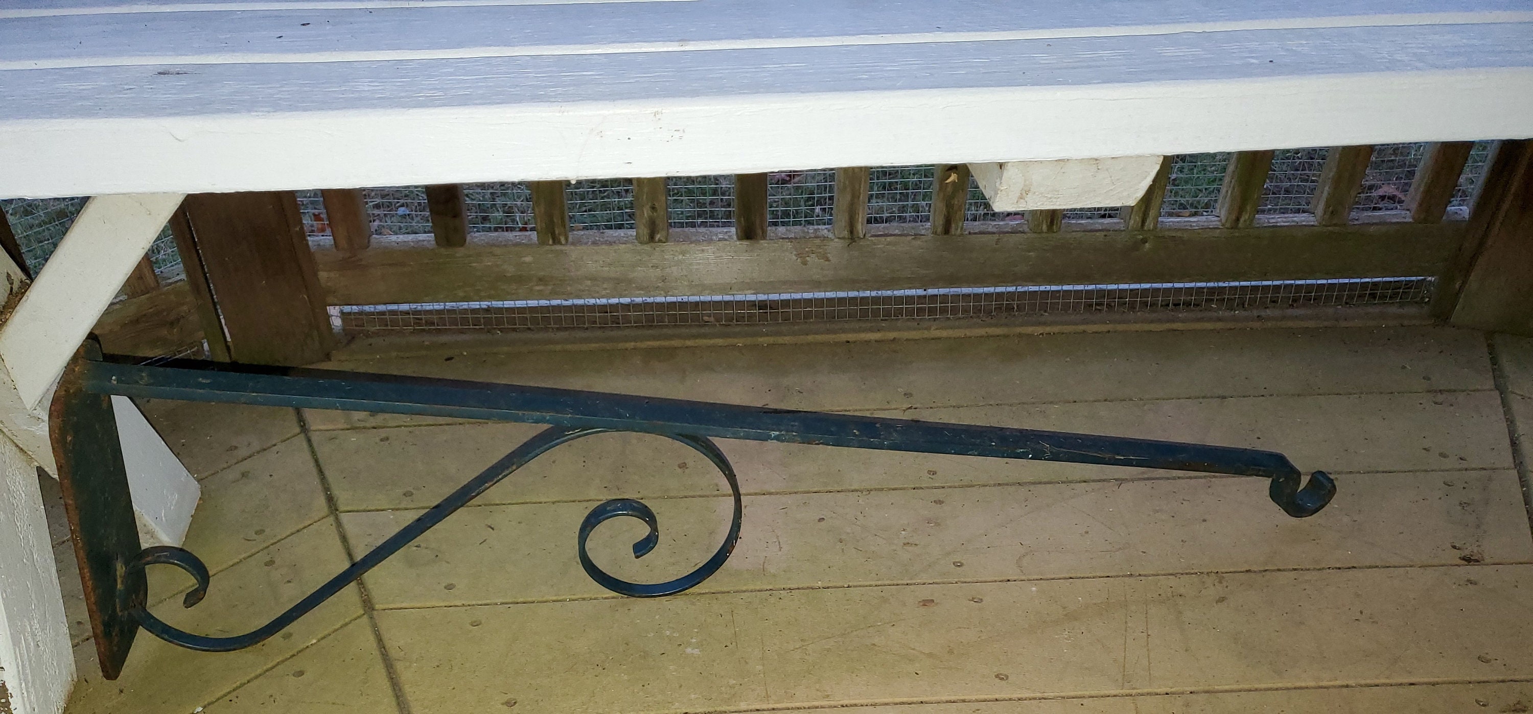 Antique Vintage Hand Made Blacksmith Bracket or Sign Holder. Very Heavy. 39" Long