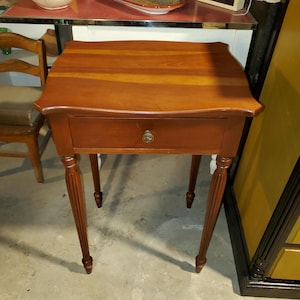 Antique Natural Wood Stain Night Stand With Manufacturer&#39;s Label Gorgeous Dovetailing and Elegant Lines. Exact Age Unknown