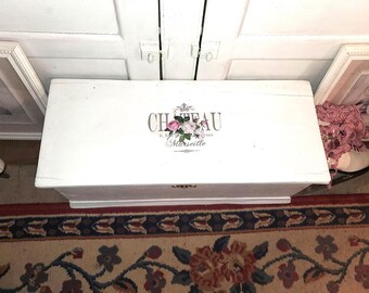 Antique Hand Made Wooden Box In It's Third Life. Cottage Chic