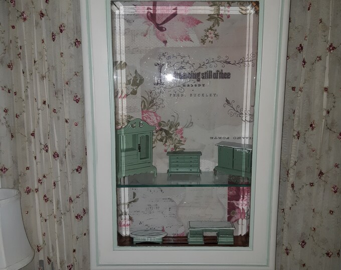 Vintage Medicine With Beveled Glass Door & Glass on 4 Sides and