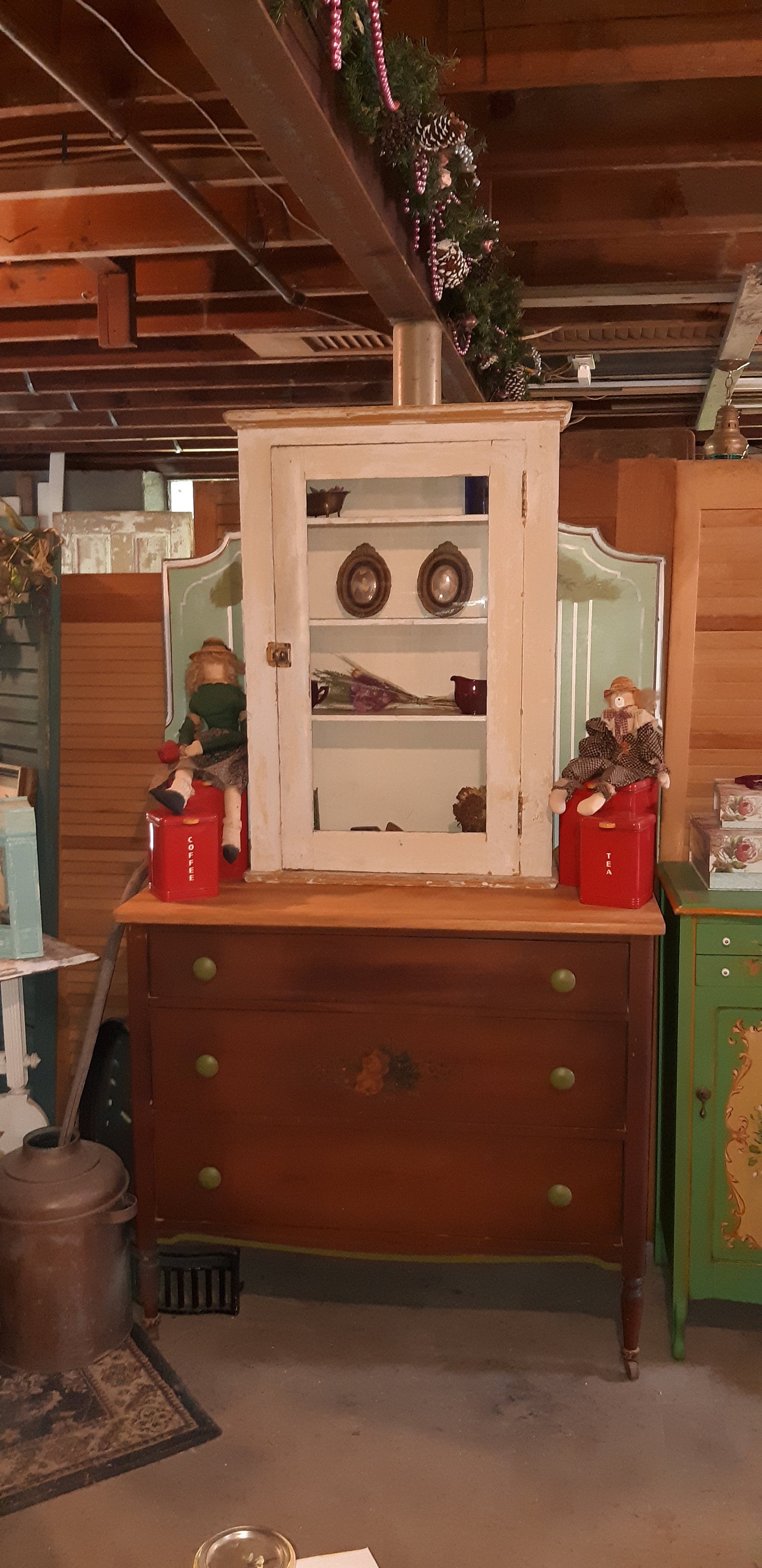 Antique Wooden Medicine Glass Door 4 Shelves Great as Etsy