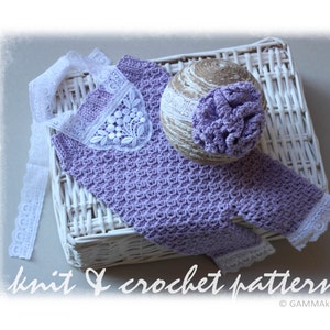 PDF crochet PATTERN, Newborn crochet PATTERN, Baby Romper, Crochet set, Newborn overall,  0-14 days romper, GAMMAkids