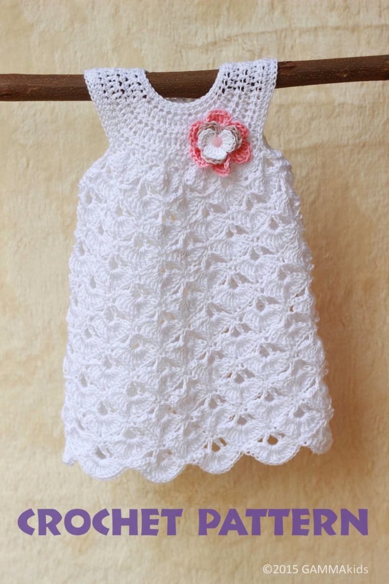 Baby CROCHET PATTERN, Baptism Baby Girl Dress Pattern, Christening
