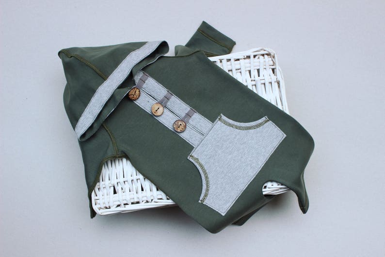olive green baby romper
