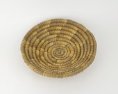 Round Coiled Woven Basket - Tray - Bohemian Style - Coffee Table - Houseplant Decor - Home Office - Vintage - Organization - Storage