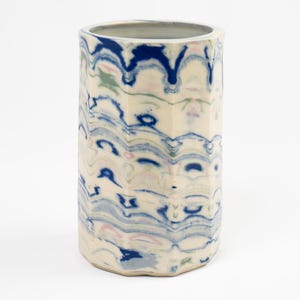 Vintage Nerikomi Marbled Ceramic Vase, Signed & Dated 1982