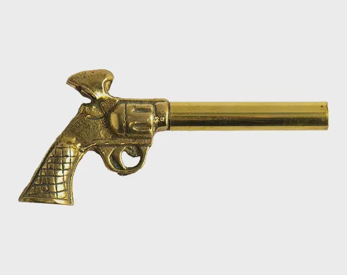 Vintage Brass Revolver Corkscrew & Bottle Opener