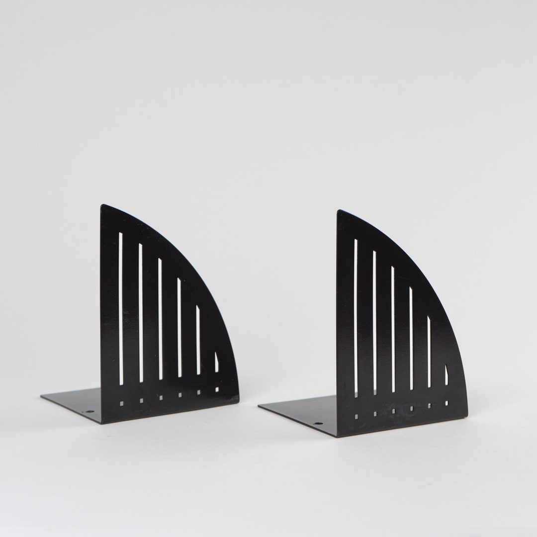 Vintage Black Metal Triangular Grill Bookend Pair - Spectrum Designs ...