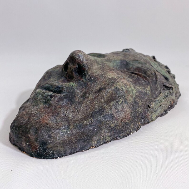 Vintage Paper Mache Face Wall Sculpture Folk Art Etsy