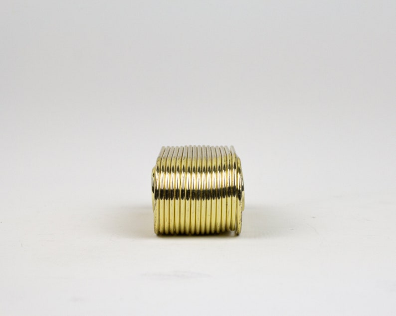 1980s Desk Accessory Oversized Paperweight Vintage Gold Metal Paperclip Organizer Mail Sorter