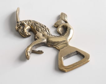 Vintage Capricorn Brass Bottle Opener - Horoscope Gift - Bar Decor