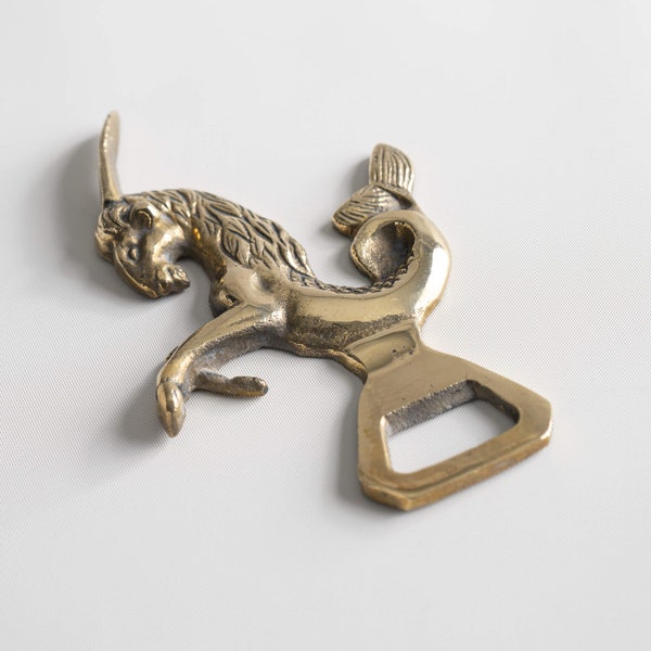 Vintage Capricorn Brass Bottle Opener - Horoscope Gift - Bar Decor