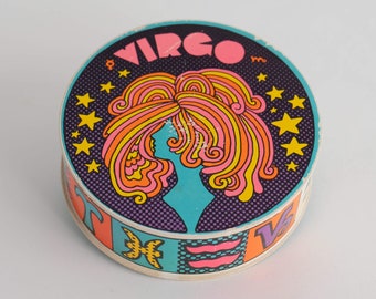 Vintage Virgo Zany Zodiac Puzzle - 1970s Round Jigsaw - Astrology Games