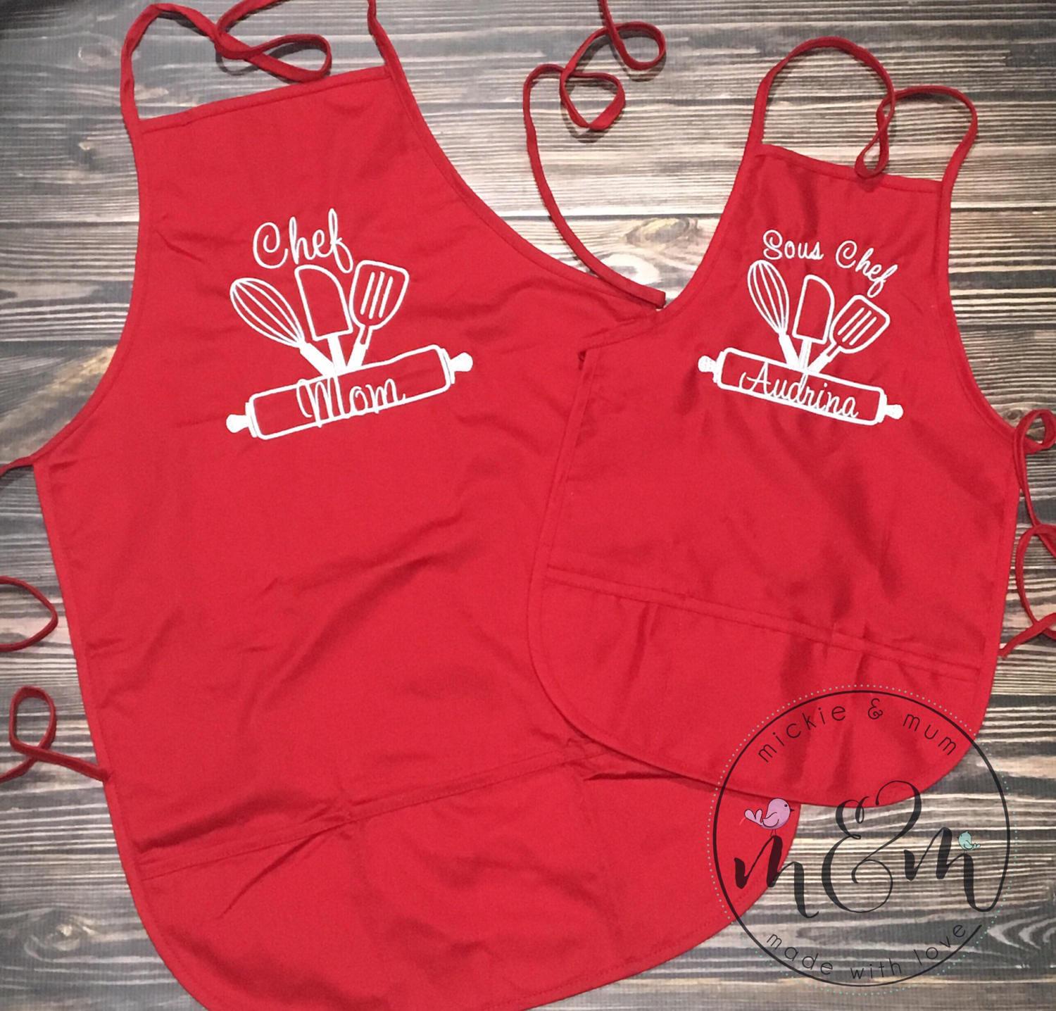 Matching Aprons Apron for Mom and Child Matching Kitchen Etsy