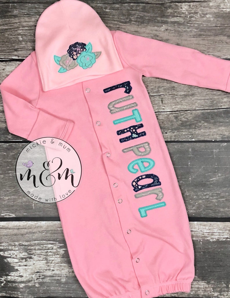 Baby Girl Layette Baby Girl Gown Little Sister Gown Baby Girl Romper Big and Little Sister Shirt Set Baby Sister Romper