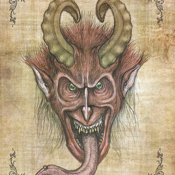 Krampus: Original Art Print Reproduction (9" x 12")