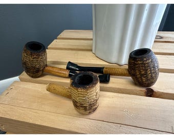 Vintage Missouri Meerschaum Corncob Pipe Assorted 3 Pieces Preowned USA Estate