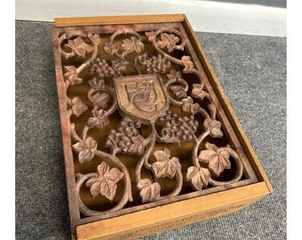 Vintage Ernest & Julio Gallo Wooden Wine Box Grapevine Sliding Lid Winery Crate