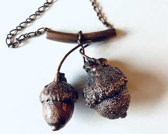 Handmade Acorn Statement Necklace