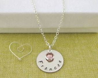 Birthstone Necklace Etsy