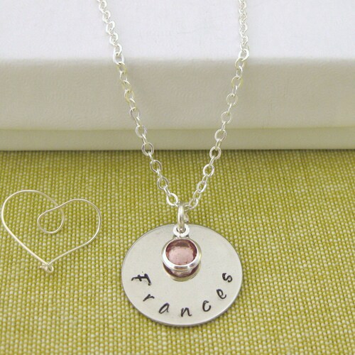 Children's Name Necklace Birthstone Necklace Etsy UK
