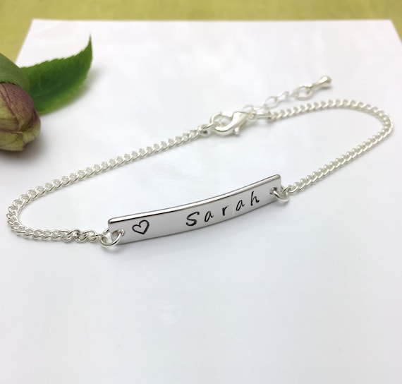 Plate Bracelet, 925 Sterling Silver Name Bar Bracelet, Personalized Plate  Bracelet, Customized Name Bracelet, Perfect Gift for Her & Him | Baza  Boutique