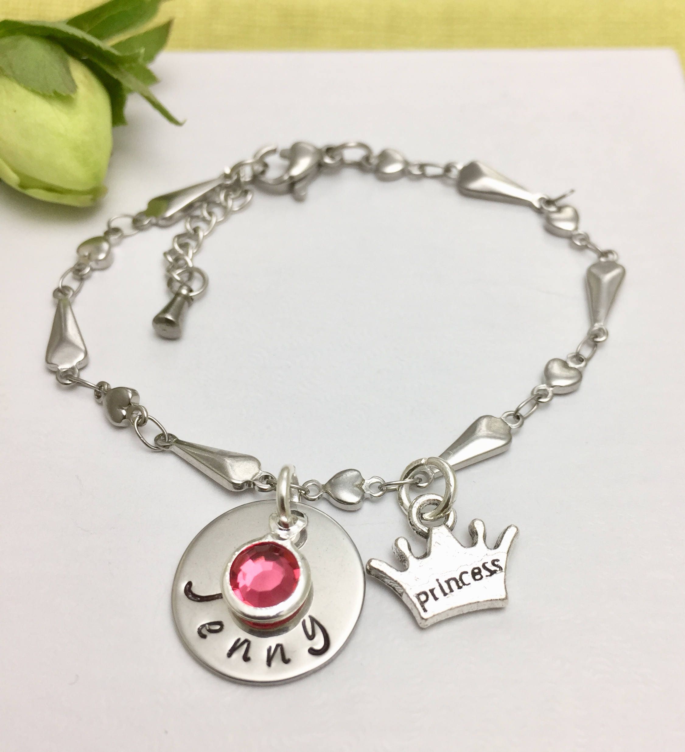 Personalised Children's Jewelry Princess Name Bracelet Etsy UK