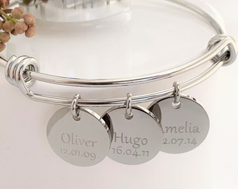 Bangle Bracelet Personalized Name Mother's Day Birthday Gifts Jewelry Catherine v01 Bangle Bracelet Personalized Name Mother's Day Birthday Gifts Jewelry Catherine v01